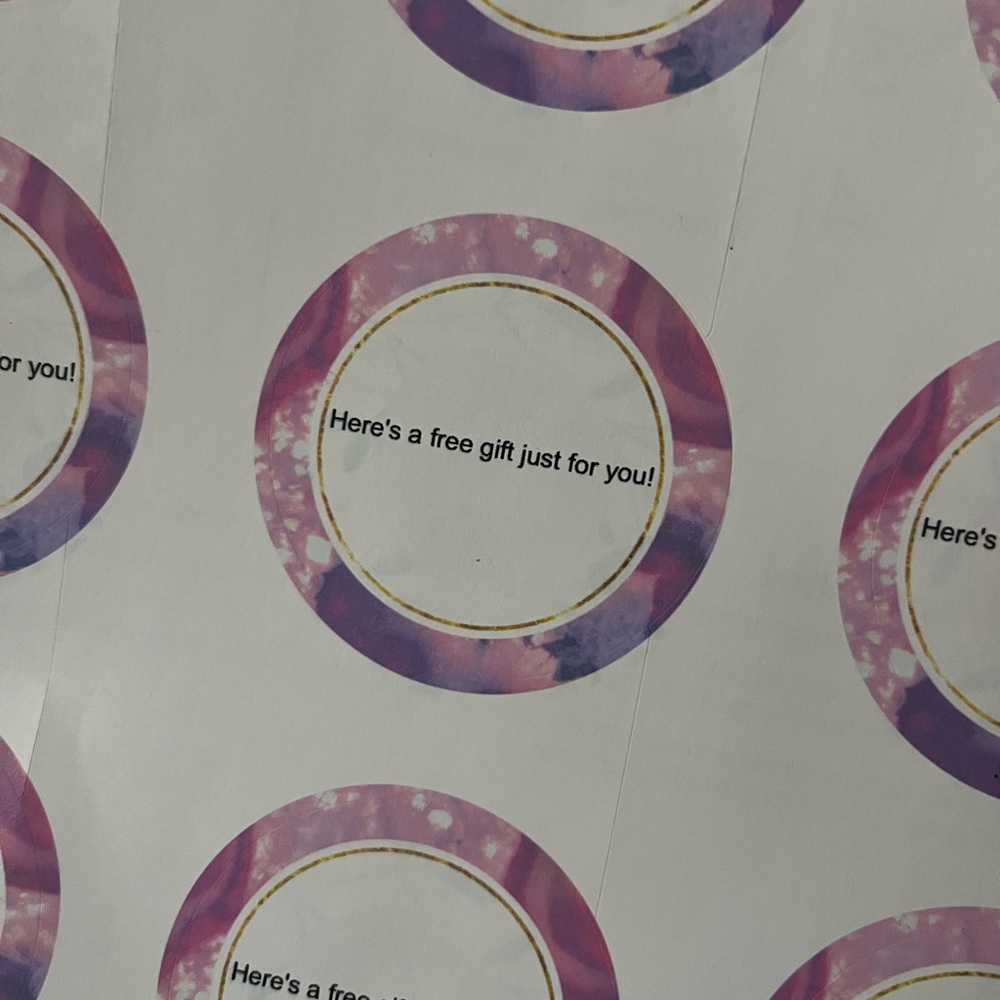 60 CT of " Here's a free gift just for you!" Stickers